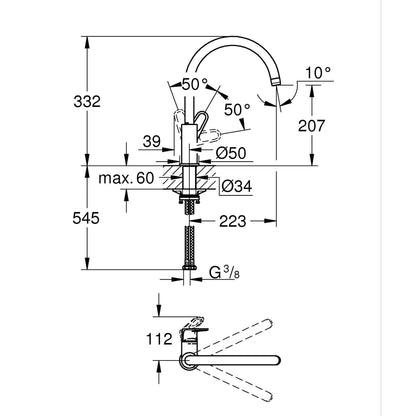 GROHE Start Flow keukenmengkraan draaiba — zo goed als nieuw