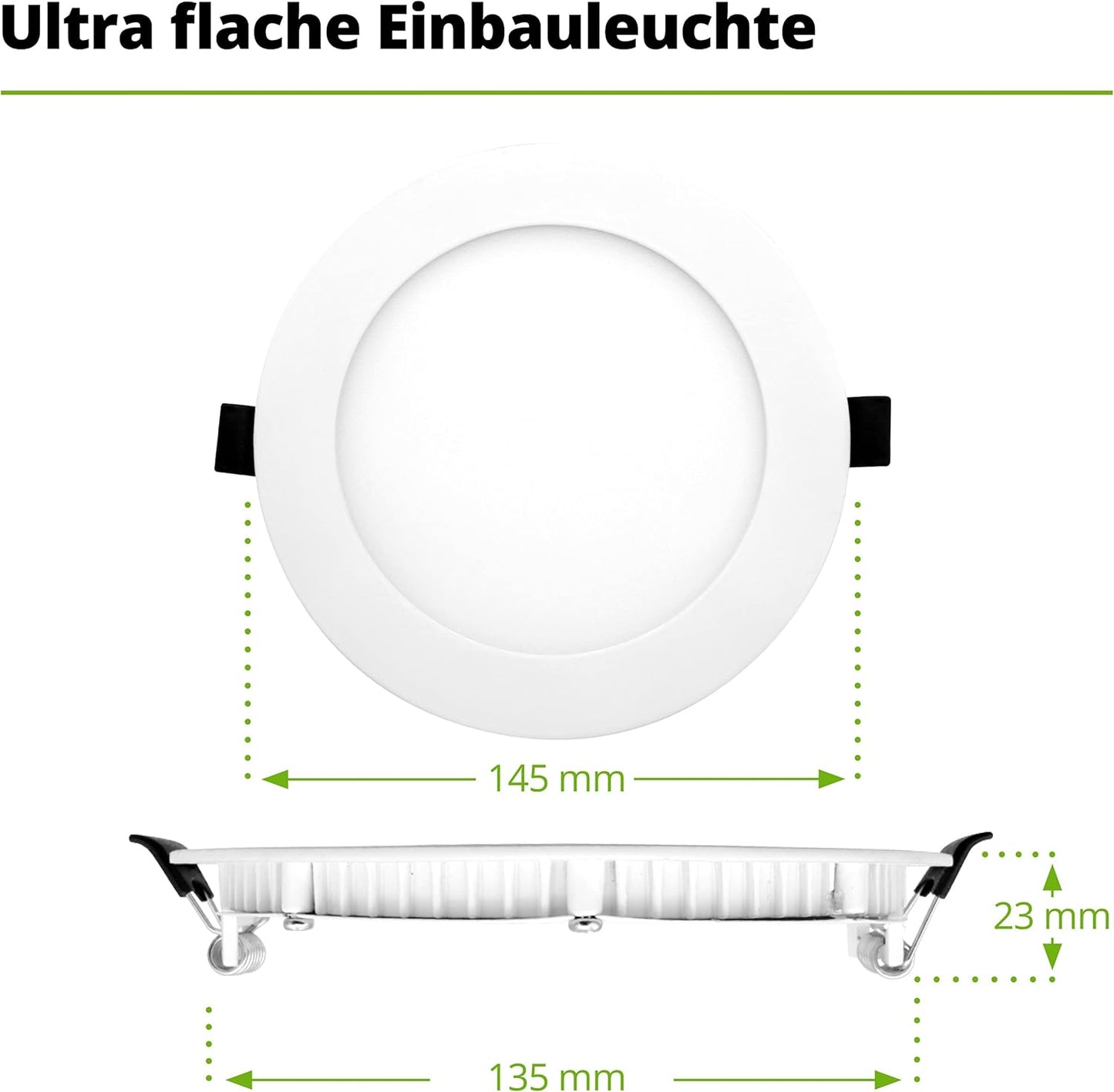 HAGEMANN 4 x LED Inbouwspots Rond 9 Watt 890 lm IP20 - 135 mm Boorgat 230 V Inbouwspot - LED Plafondspots Vervangen 75 W Halogeen [Energieklasse E]