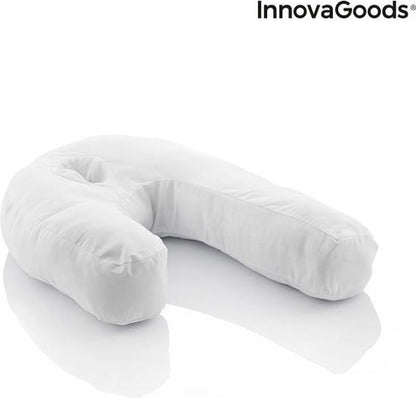 InnovaGoods Relax Slaapkussen - Ergonomisch -Lichaamskussen- U-vormig Zijslaapkussen - 60% Polyester - Wit