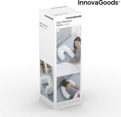 InnovaGoods Relax Slaapkussen - Ergonomisch -Lichaamskussen- U-vormig Zijslaapkussen - 60% Polyester - Wit