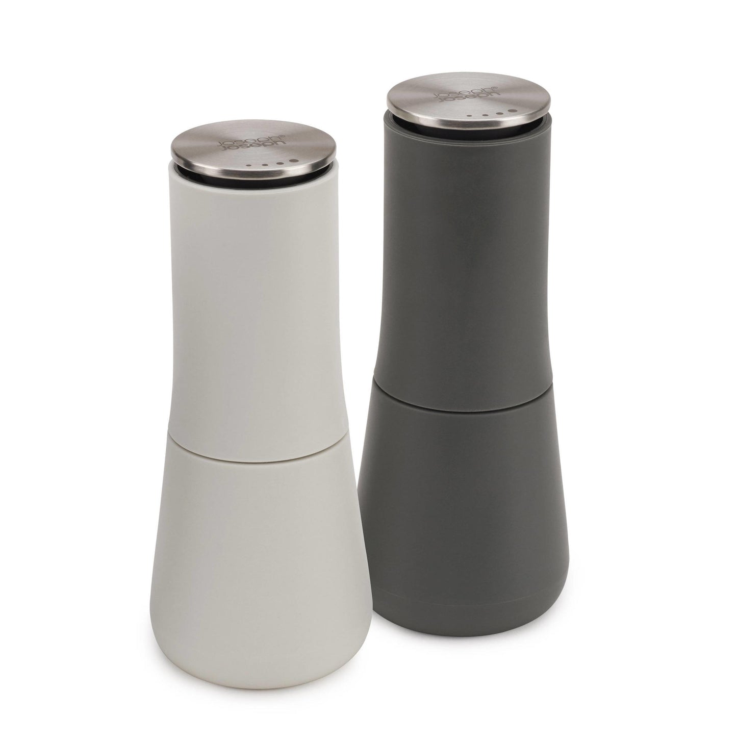 Joseph Joseph Milltop Zout- en Pepermolenset – Antiknoei Design – Instelbare maalgraad - Grijs – 2-delig — Zeer goed
