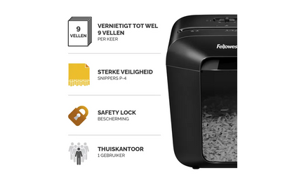 Papiervernietiger Fellowes Powershred LX50 snippers 4x37mm zwart P-4