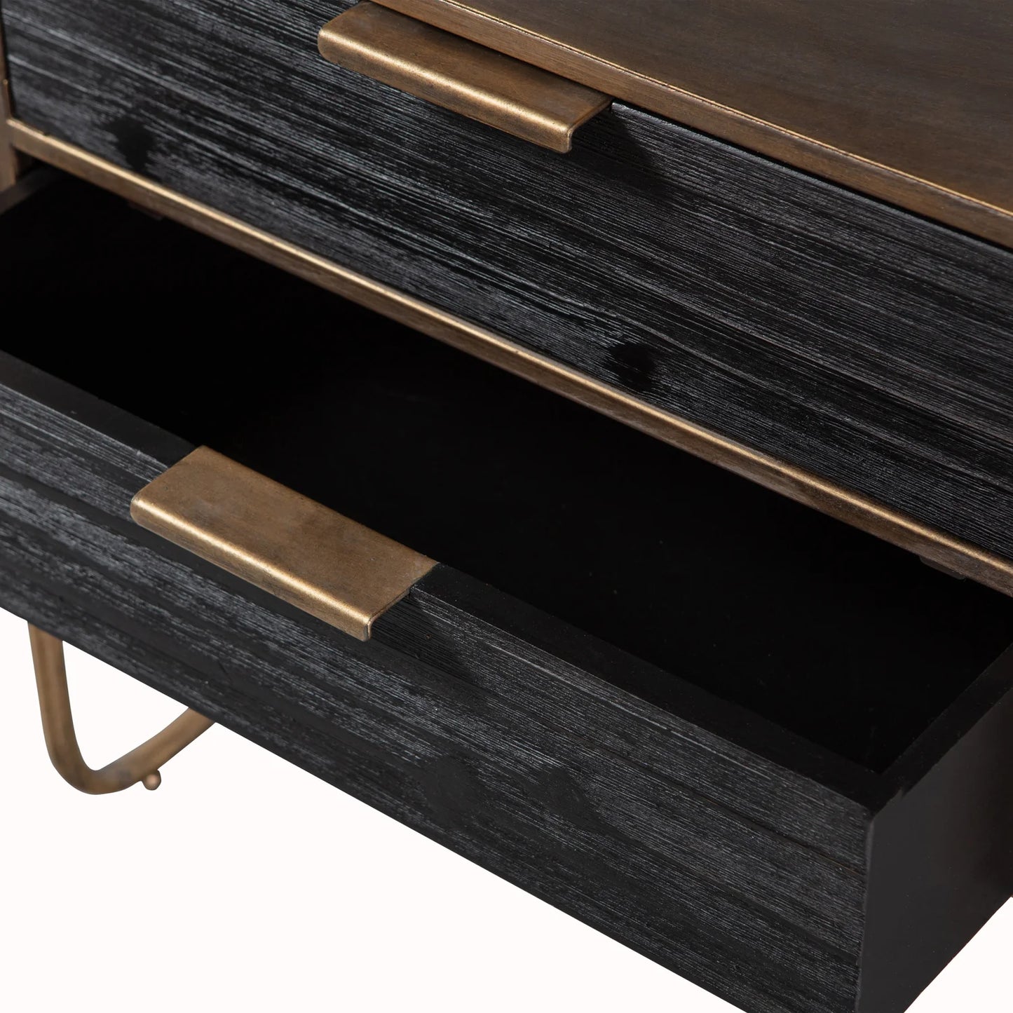 WOOOD Polite nachtkastje metaal/hout antique brass