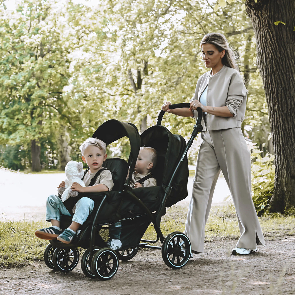 Deryan Elena Duo Buggy - Dubbele Buggy — zo goed als nieuw