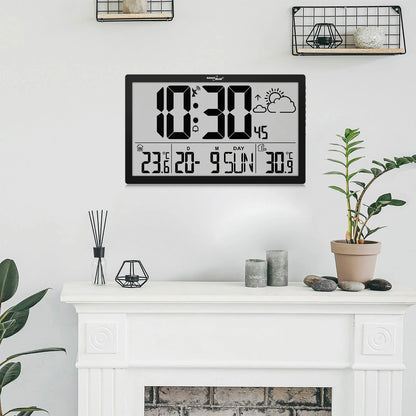 GreenBlue LCD Wandklok met weerstation G — zo goed als nieuw