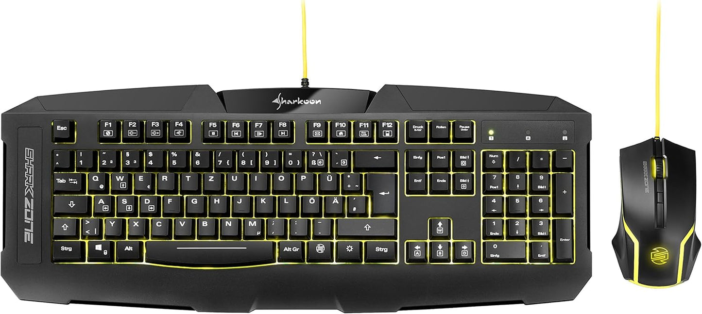 Sharkoon Shark Zone GK15 Gaming Kit (muis en toetsenbord verlichte) zwart