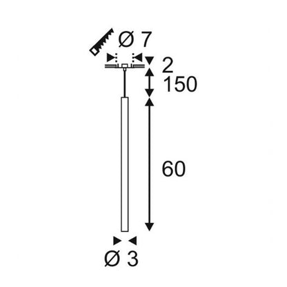 SLV Zwarte pendel hanglamp Helia 3cm