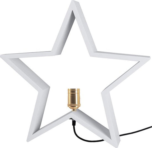 STAR Trading Lysekil Kerst Tafellamp Ster - E27 - 50 cm hout/staal/wit/geelkoper — NIEUW