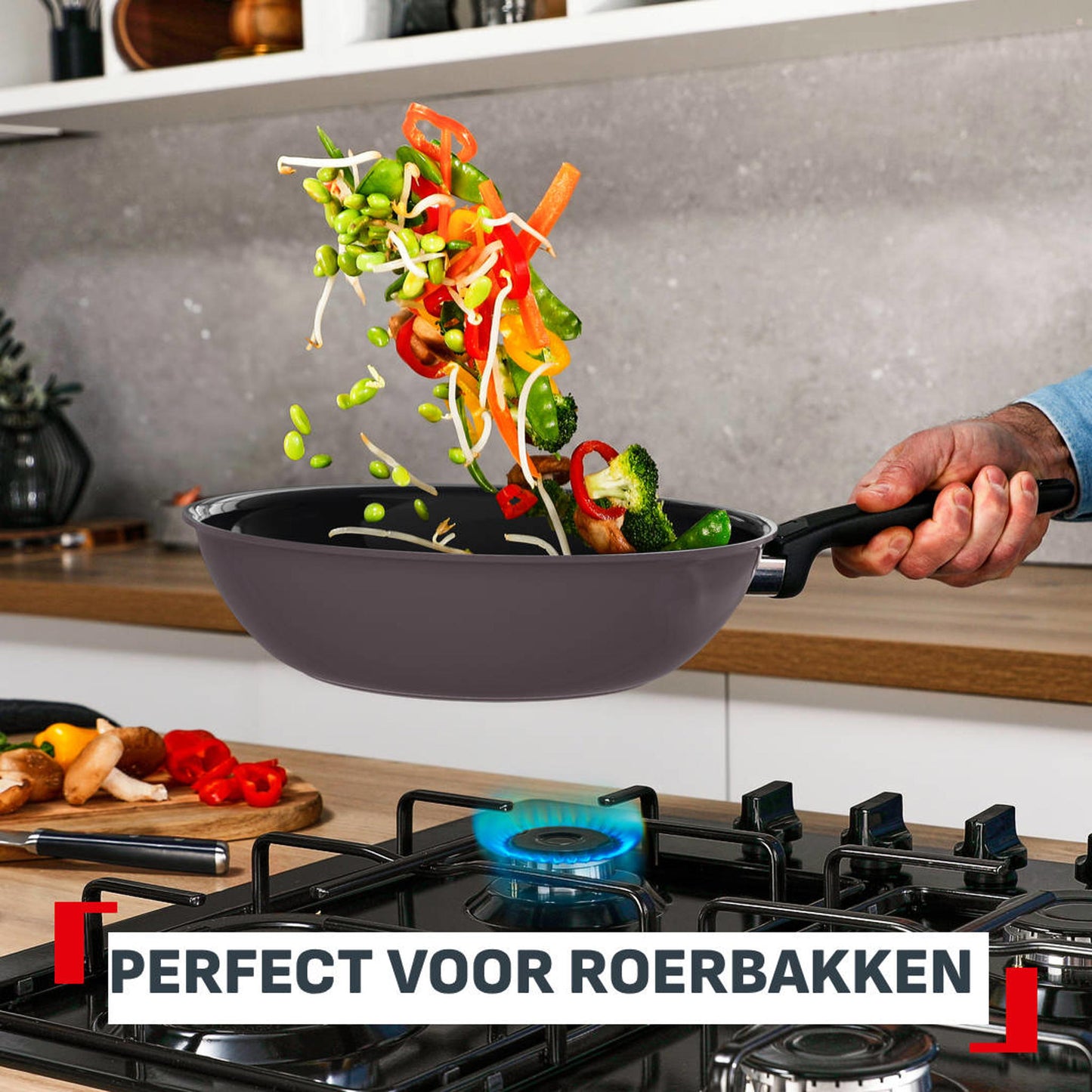 Tefal Ceramic Control Wokpan 28 cm — gebruikt