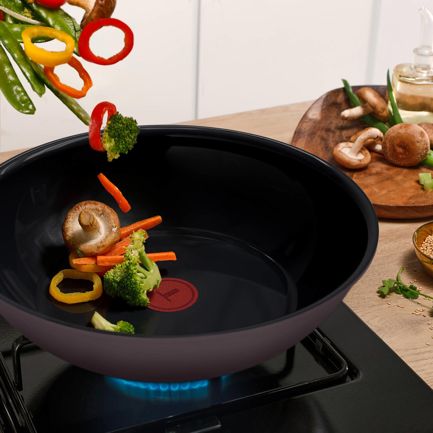 Tefal Ceramic Control Wokpan 28 cm — gebruikt