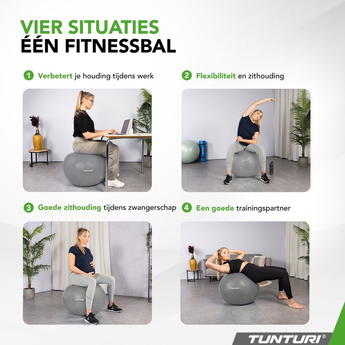 Tunturi Anti Burst Fitness bal met Pomp