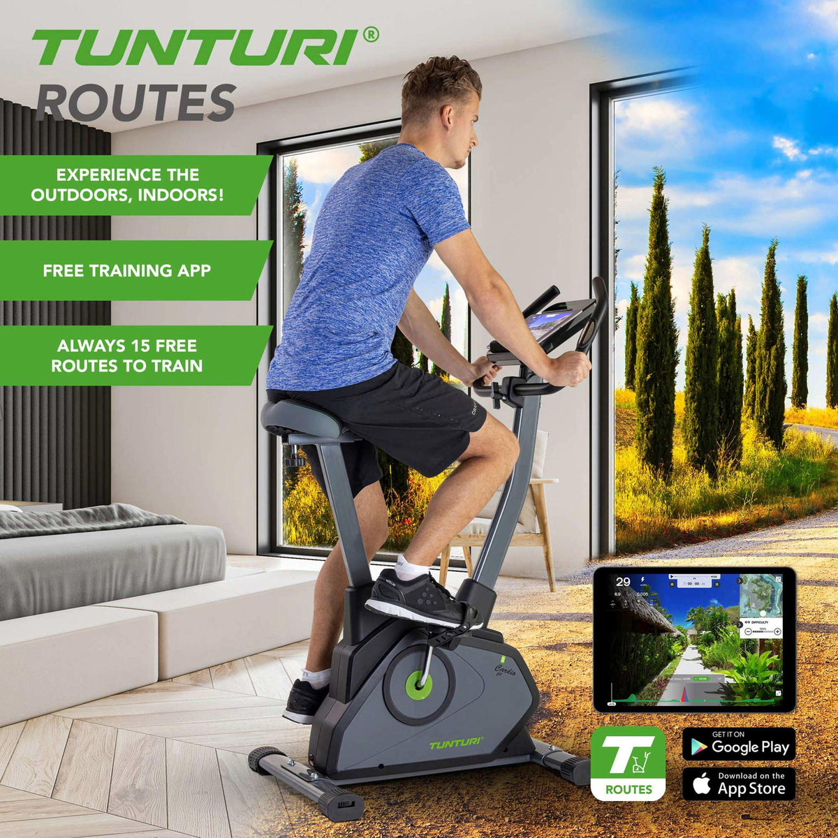 Tunturi Cardio Fit E35 Hometrainer — zo goed als nieuw