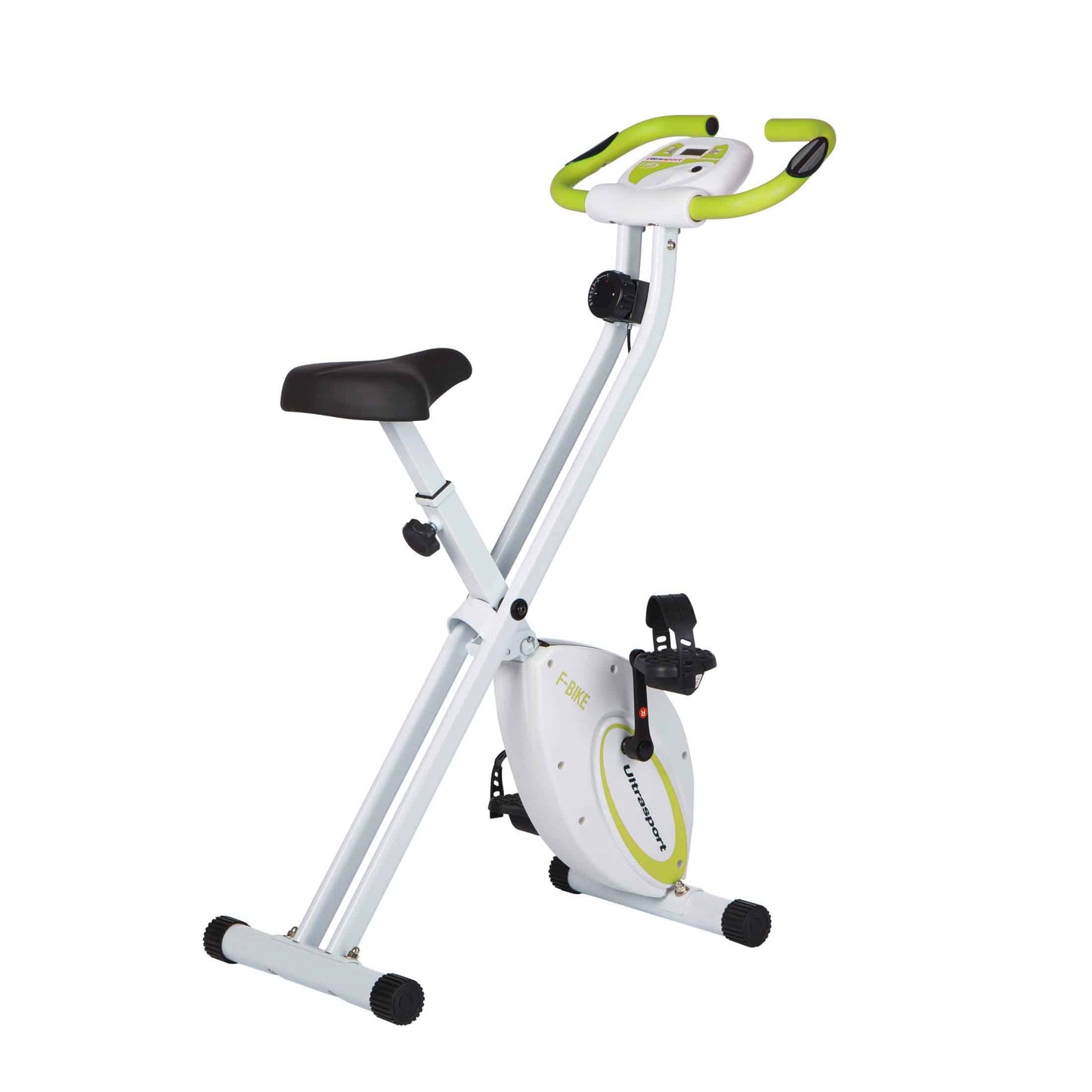 Ultrasport F-Bike Home Fitness hometrainer, opvouwbaar met console en stuurpolssensoren, groen