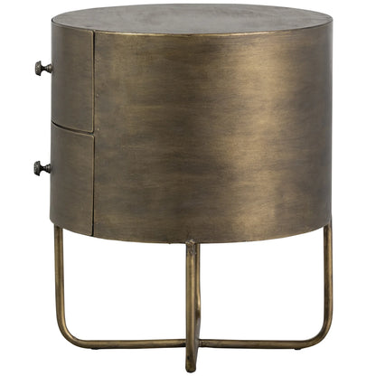 WOOOD Essentials  Glossy rond kastje metaal antique brass