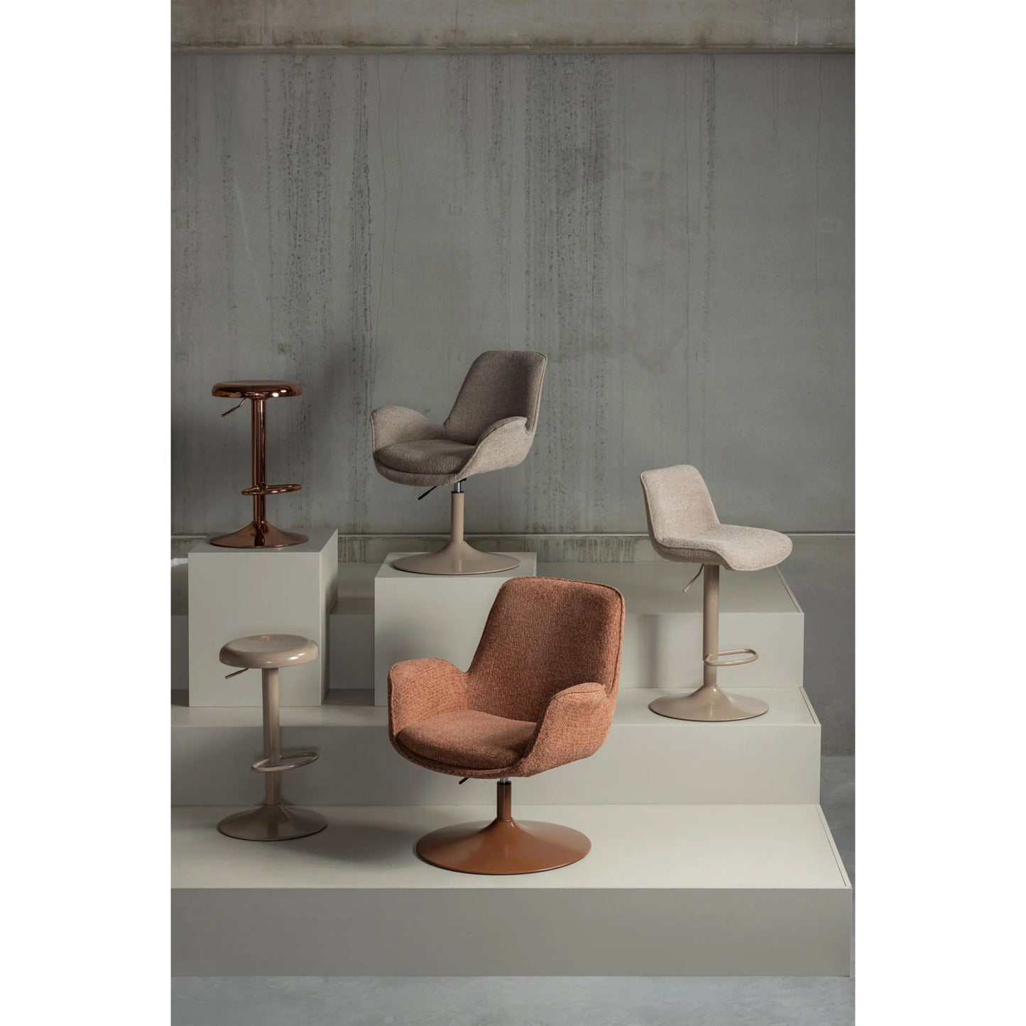 WOOOD Isaac Barkruk - Metaal - Koper - 81x39x39