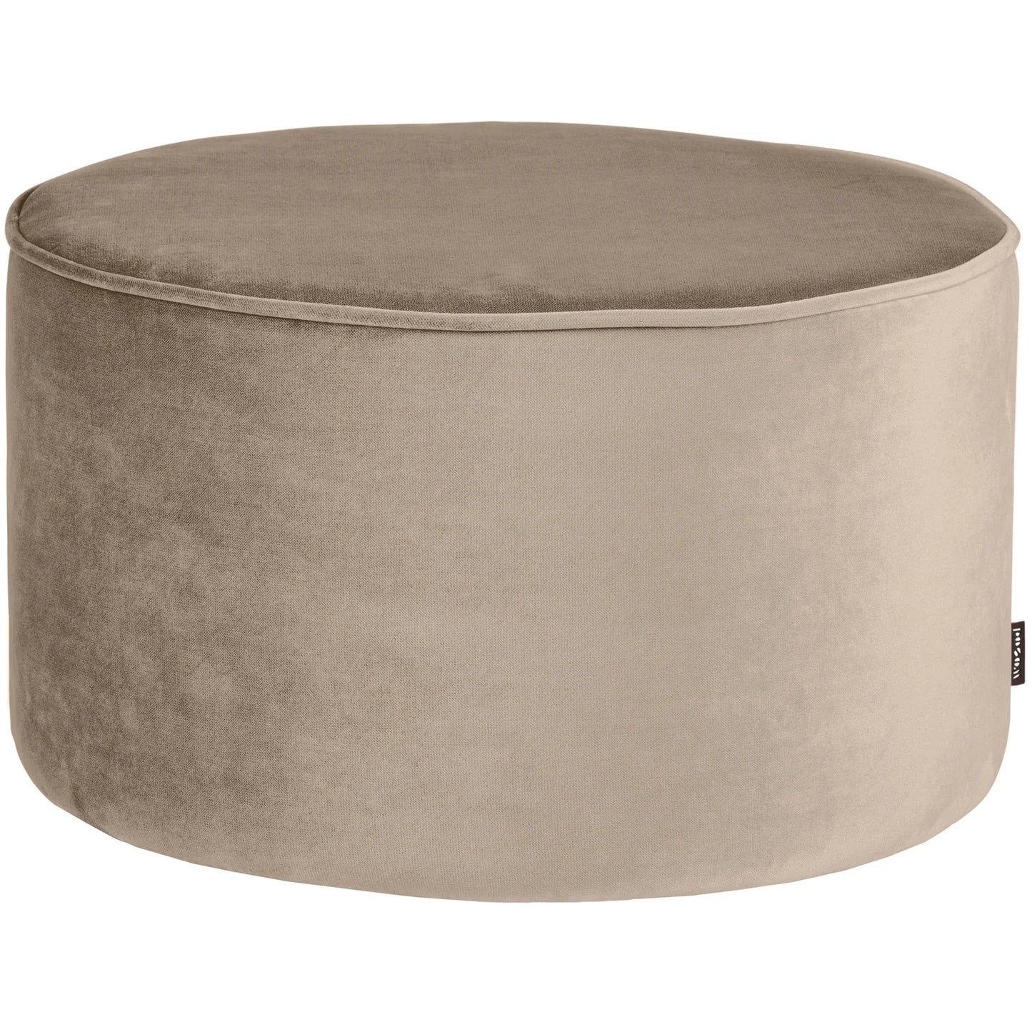 WOOOD Sara Poef Laag - Velvet Stof - Khaki/Beige - 60x36x60 cm